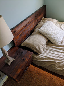 Custom Rustic Floating Queen Size Bed with Nightstand